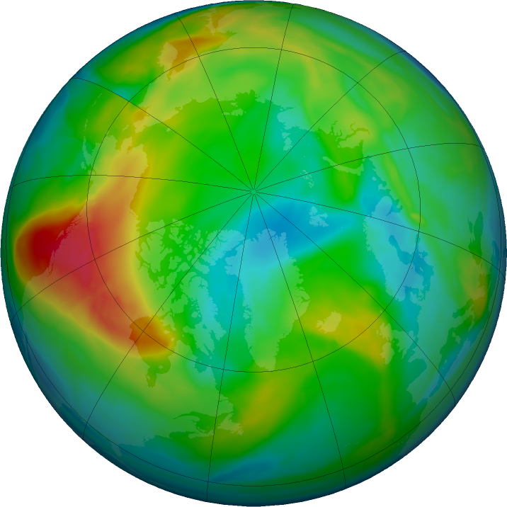 Arctic ozone map for 13 December 2021